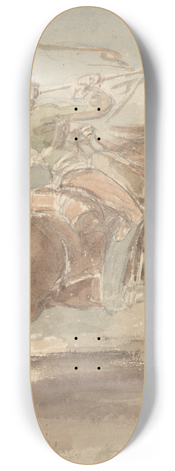 James Stuart - Trumpeter on Galloping Horse 8.25 inch art skate deck