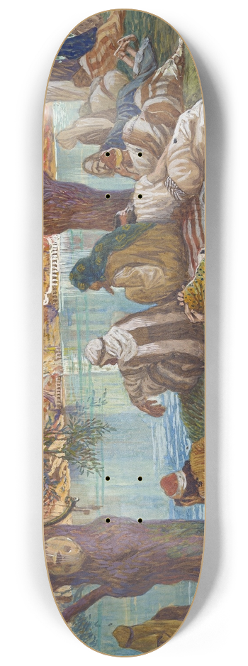 James Tissot - By the Waters of Babel 8.25 inch art skate deck