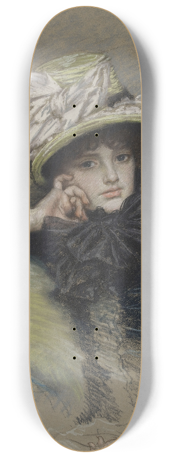 James Tissot - Portrait de jeune femme 8.25 inch art skate deck