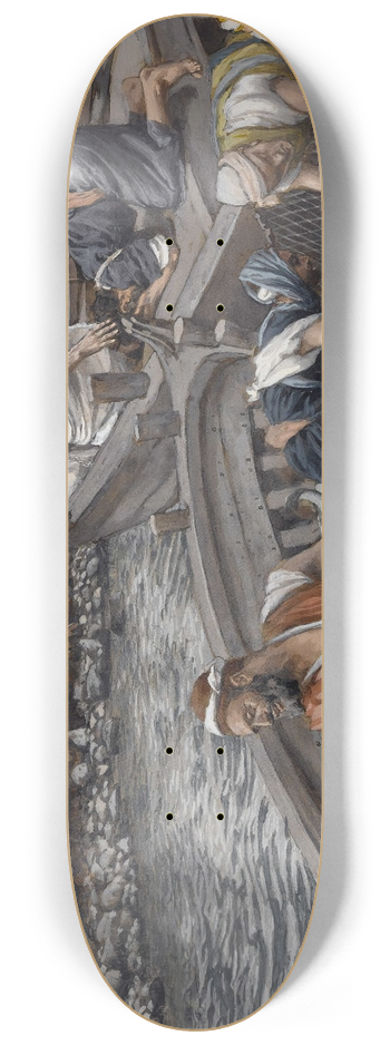 James Tissot - The Miraculous Draught of Fishes 8.25 inch art skate deck