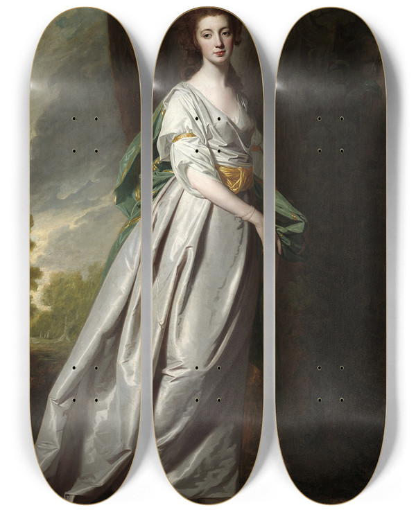 Triptych art skateboard deck of George Romney Mrs Thomas Scott Jackson by George Romney (1734-1802)