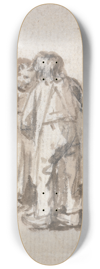 James Ward - A Boy and Girl Conversing 8.25 inch art skate deck