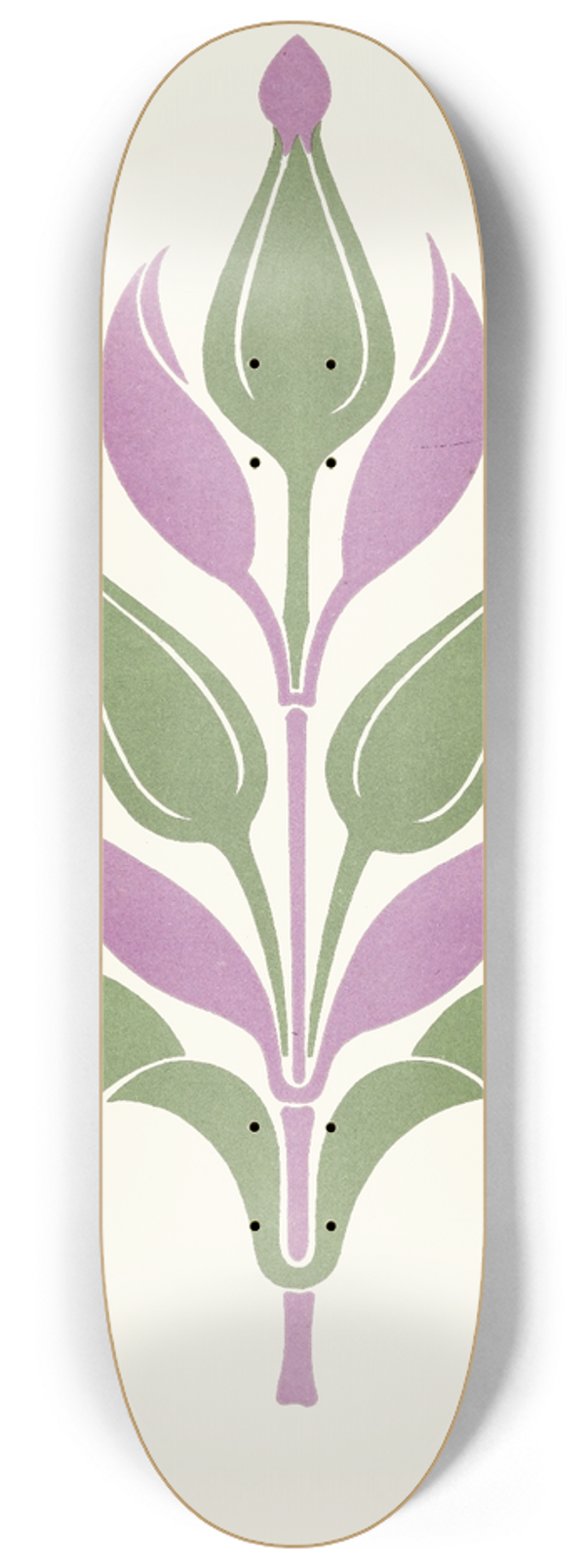 James Ward - Agreeable Contrast of Plum-Violet and Sage-Green 8.25 inch art skate deck
