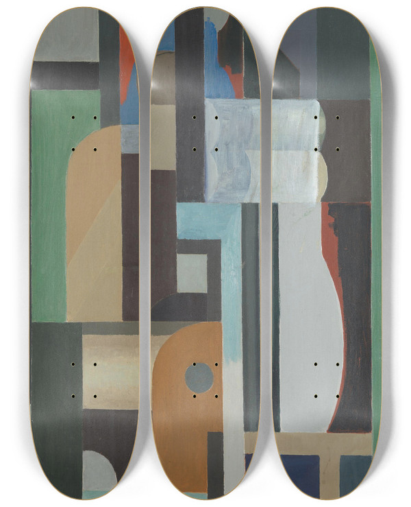 Triptych art skateboard deck of Ragnhild Kaarb Composition by Ragnhild Kaarbo (1889-1949)