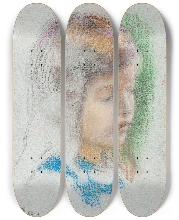 Triptych art skateboard deck of Eero Jrnefelt Tytn P by Eero Jarnefelt (1863-1937)