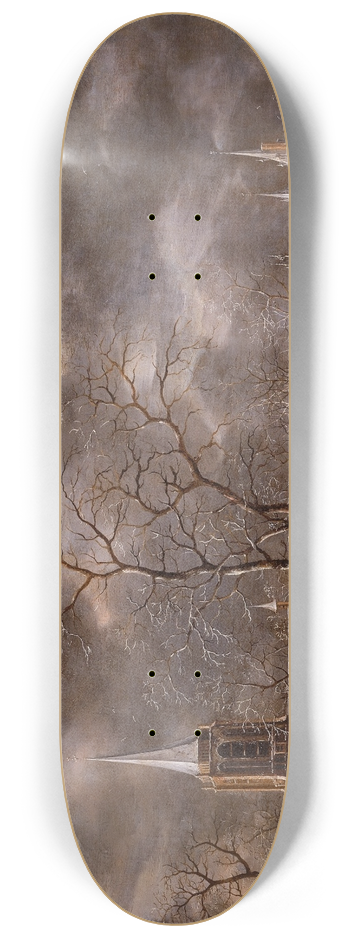 Jan Abrahamsz Beerstraaten - Warmond Castle in a Winter Landscape 8.25 inch art skate deck