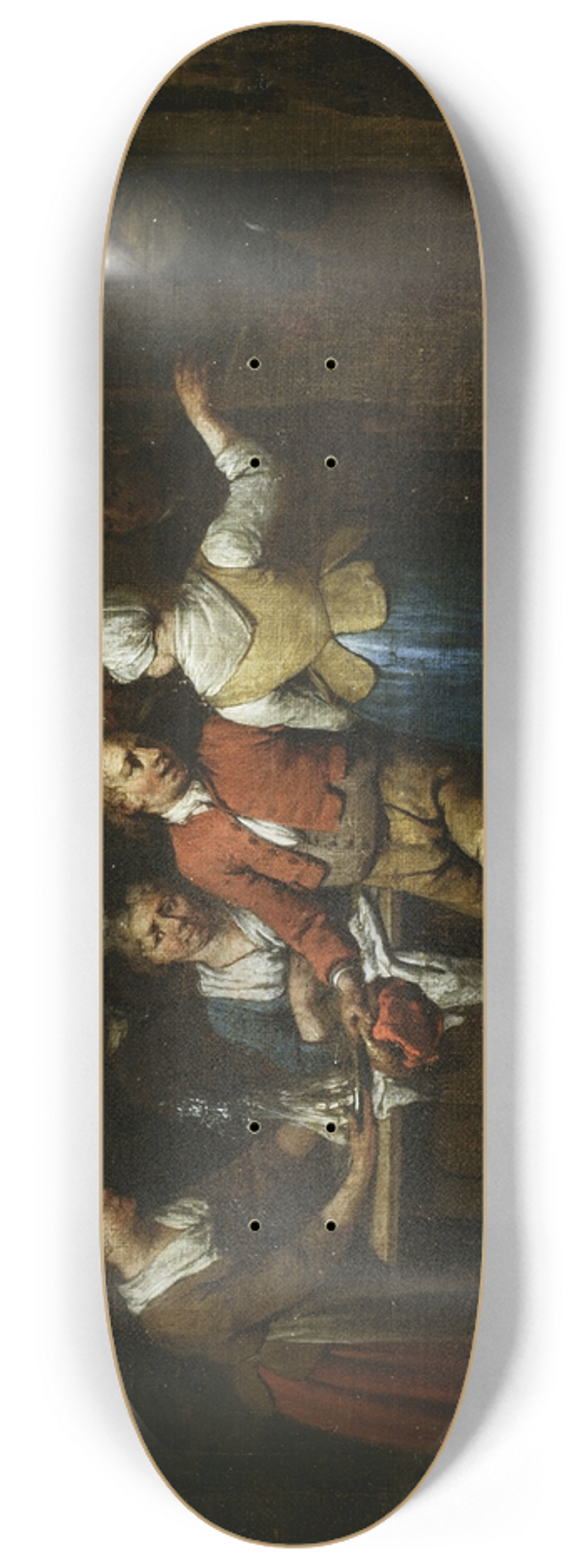 Jan Baptist Lambrechts - Dancing in front of a tavern 8.25 inch art skate deck