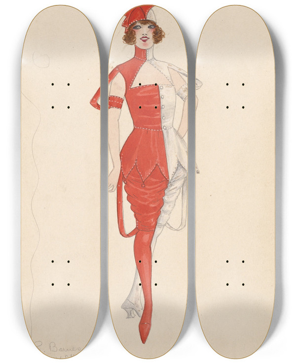 Triptych art skateboard deck of Will R Barnes Untitled_10 by Will R Barnes (1939)
