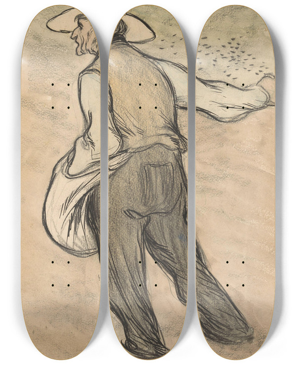 Triptych art skateboard deck of Jan De Waardt Die Zaait Zal Oogsten_2 by Jan de Waardt (19-)