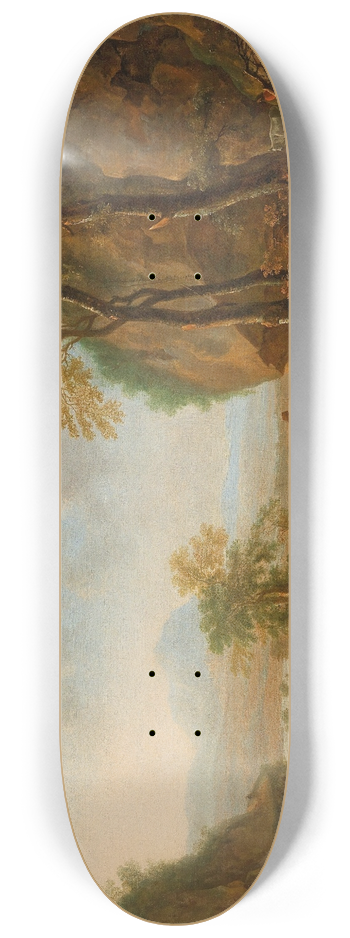Jan Both - An Italianate landscape with travellers 8.25 inch art skate deck