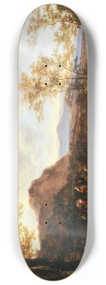 Jan Both - Landscape with travelers 8.25 inch art skate deck