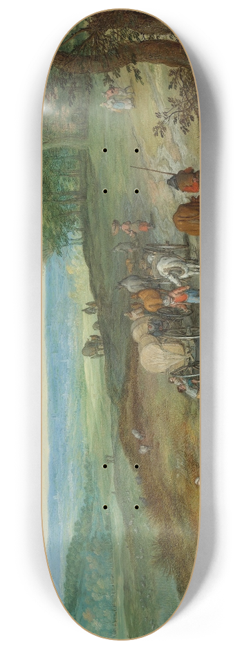 Jan Brueghel The Elder - A Panoramic Landscape With A Covered Wagon And Travelers On A Highway 8.25 inch art skate deck