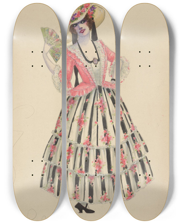 Triptych art skateboard deck of Will R Barnes Dapper Men_1 by Will R Barnes (1939)
