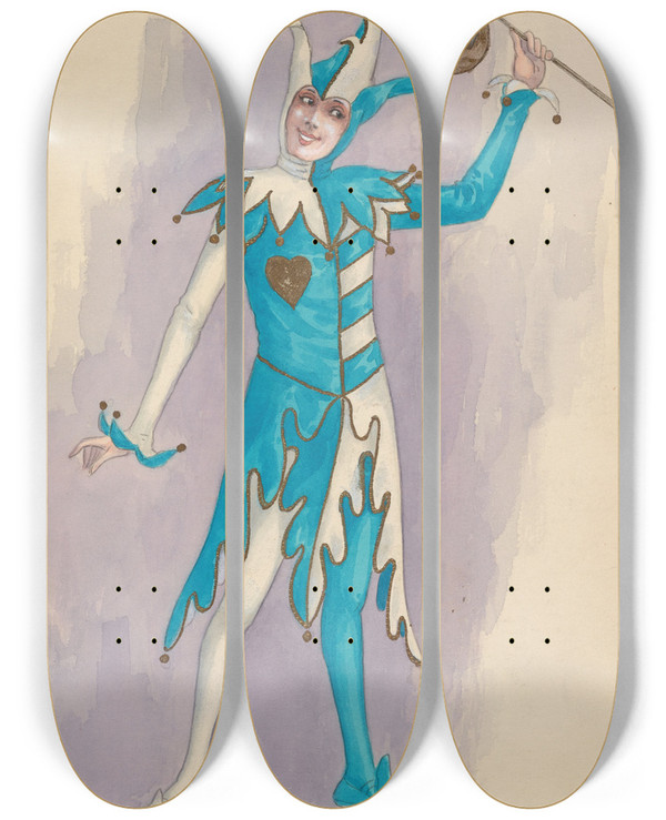 Triptych art skateboard deck of Will R Barnes Comic Opera 2 by Will R Barnes (1939)
