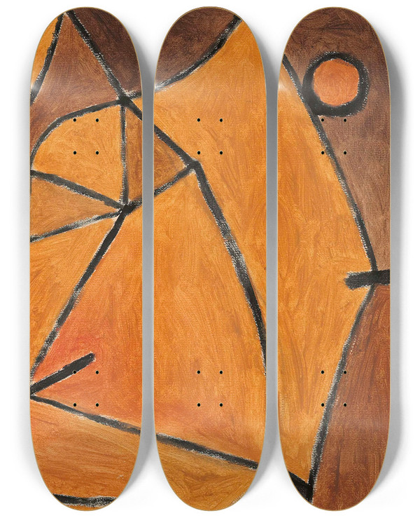 Triptych art skateboard deck of Paul Klee Mannequin_1 by Paul Klee (1879-1940)