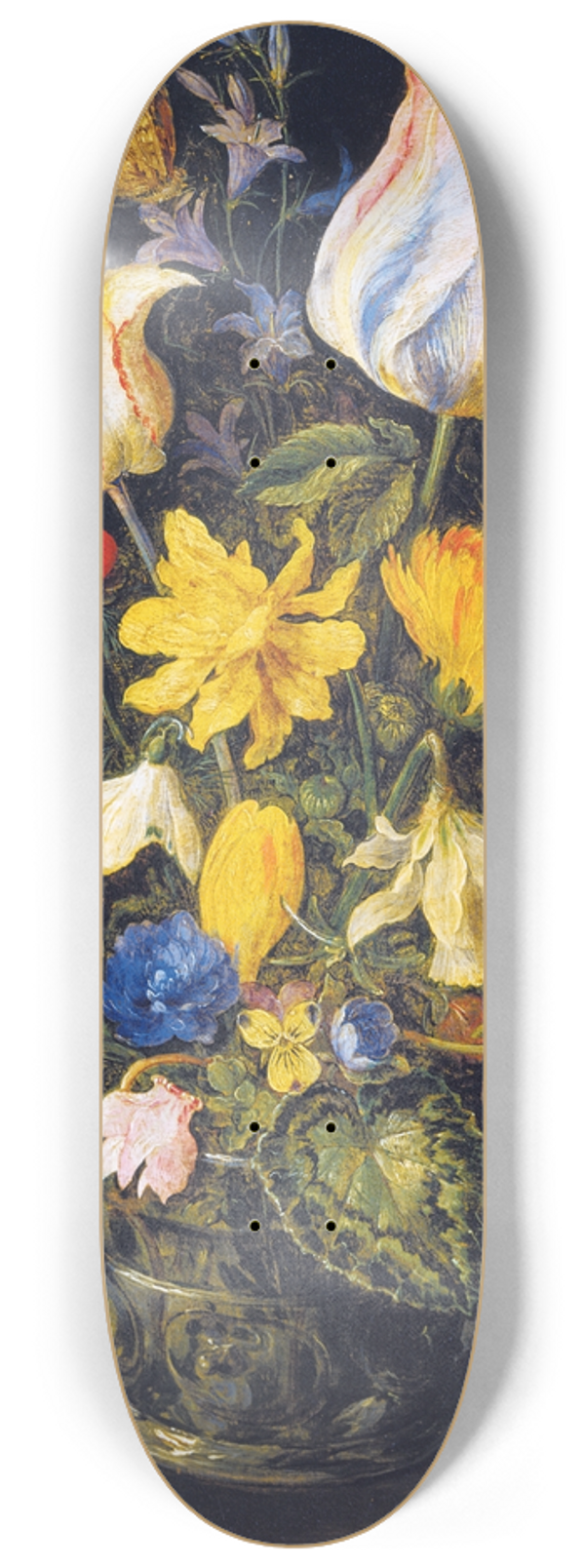 Jan Brueghel The Elder Workshop - Still Life With Bouquet Of Flowers 8.25 inch art skate deck