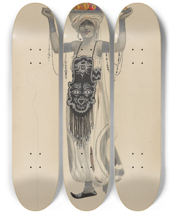 Triptych art skateboard deck of Will R Barnes Slavesmen by Will R Barnes (1939)