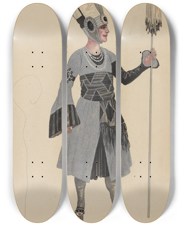Triptych art skateboard deck of Will R Barnes Guardsmen by Will R Barnes (1939)
