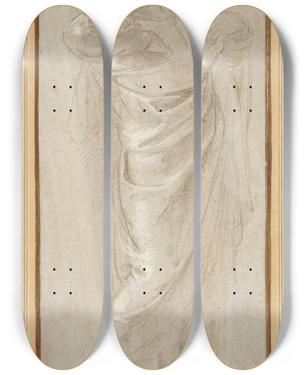 Triptych art skateboard deck of Raphael Saint Paul Rending His Garments by Raphael (1483-1520)