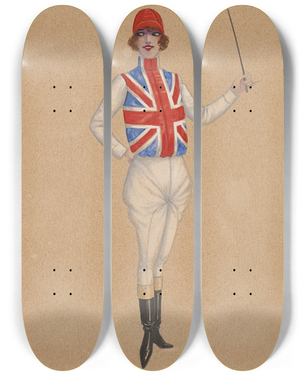 Triptych art skateboard deck of Will R Barnes 2England by Will R Barnes (1939)