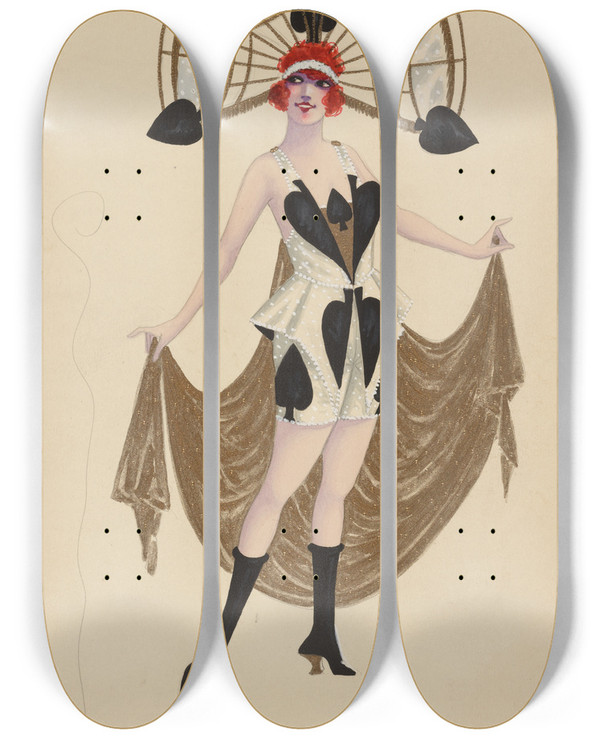 Triptych art skateboard deck of Will R Barnes 82Spades by Will R Barnes (1939)