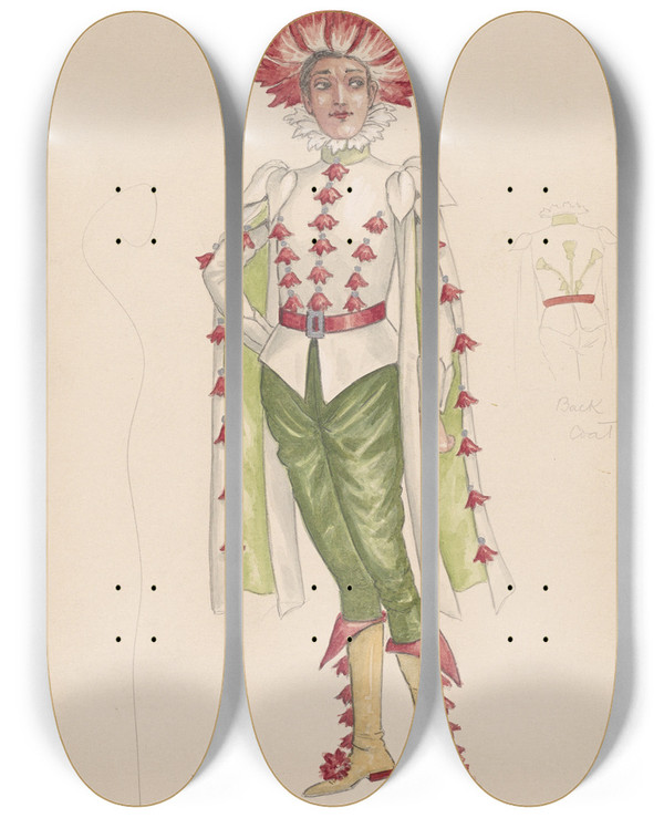 Triptych art skateboard deck of Will R Barnes Imagination_1 by Will R Barnes (1939)