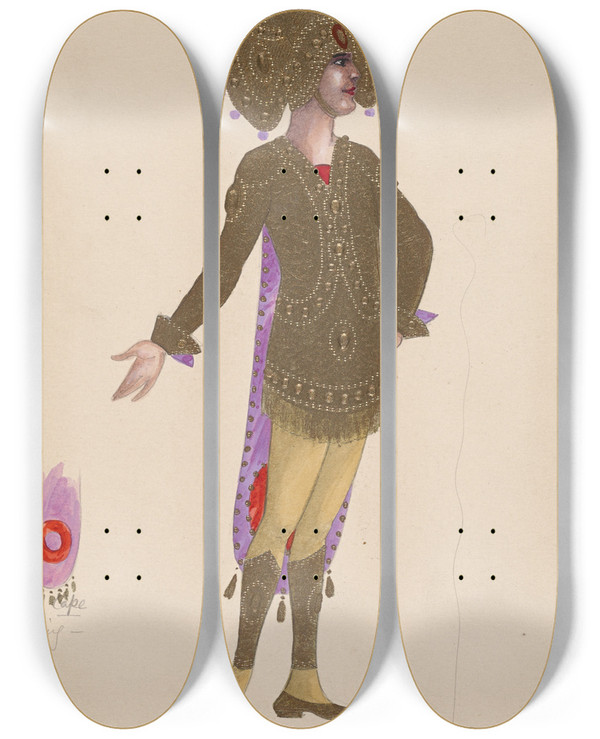 Triptych art skateboard deck of Will R Barnes Untitled_6 by Will R Barnes (1939)