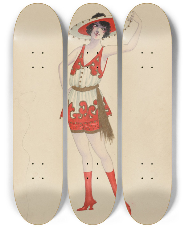 Triptych art skateboard deck of Will R Barnes 44Boy by Will R Barnes (1939)