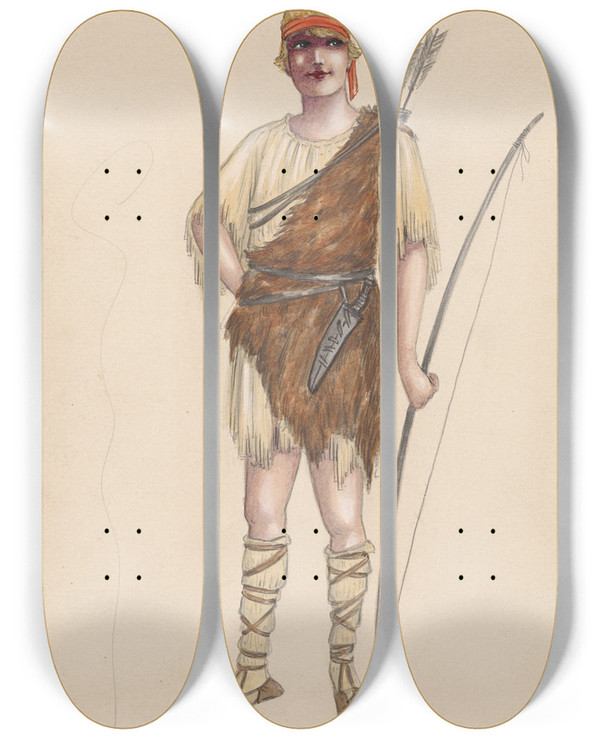 Triptych art skateboard deck of Will R Barnes Adventure8 by Will R Barnes (1939)