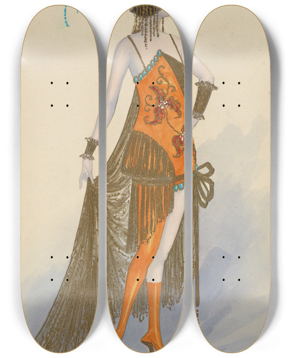 Triptych art skateboard deck of Will R Barnes Untitled_20 by Will R Barnes (1939)