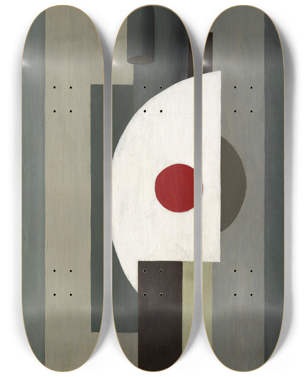 Triptych art skateboard deck of Ragnhild Keyser Armour by Ragnhild Keyser (1889-1943)
