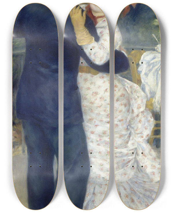 Triptych art skateboard deck of Pierreauguste Renoir Country Dance by Pierre-Auguste Renoir (1841-1919)