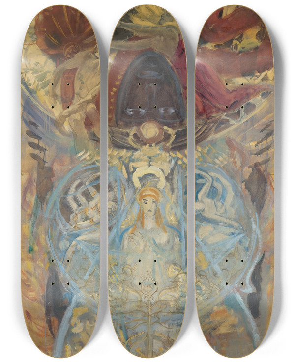 Triptych art skateboard deck of John Singer Sargent Design For Anarchway by John Singer Sargent (1856-1925)