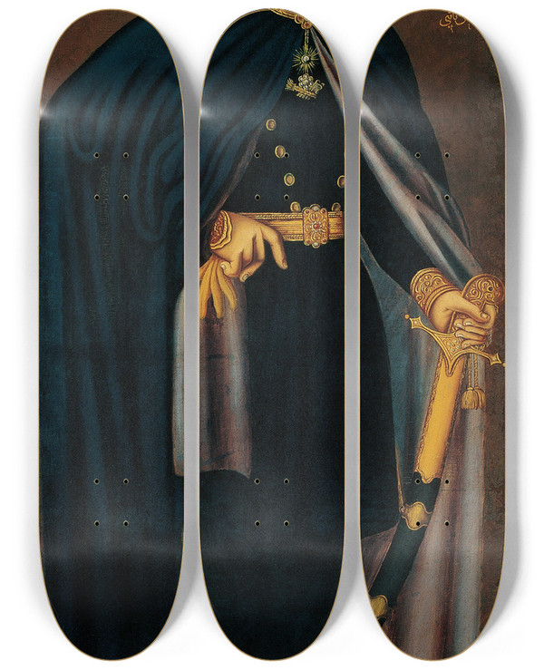 Triptych art skateboard deck of Athanasios Karantzoulas Sultan Mahmud Ii by Athanasios Karantzoulas (19-)
