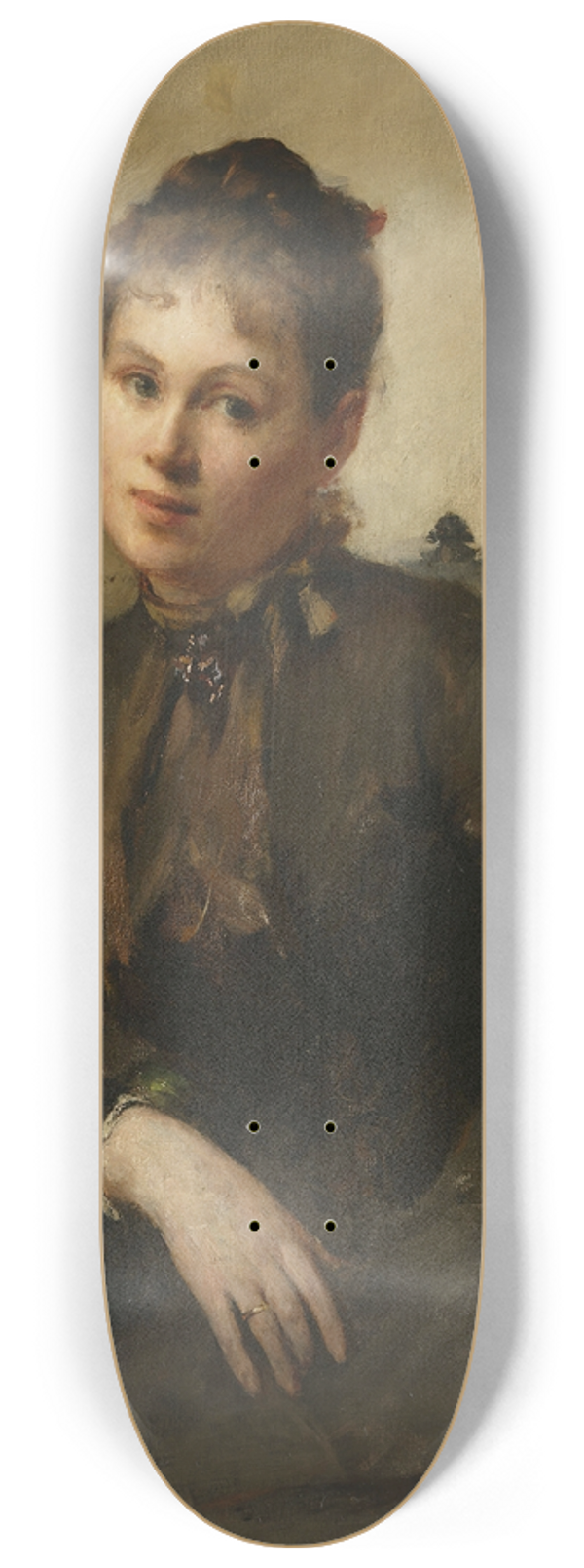 Jan Cigliski - Portrait of Helena Piltz ne Rymowicz 8.25 inch art skate deck