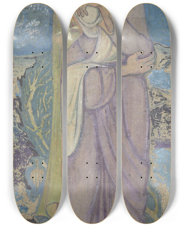 Triptych art skateboard deck of Richard Nicolas Roland Holst Herinnering by Richard Nicolaus Roland Holst (1868-1938)