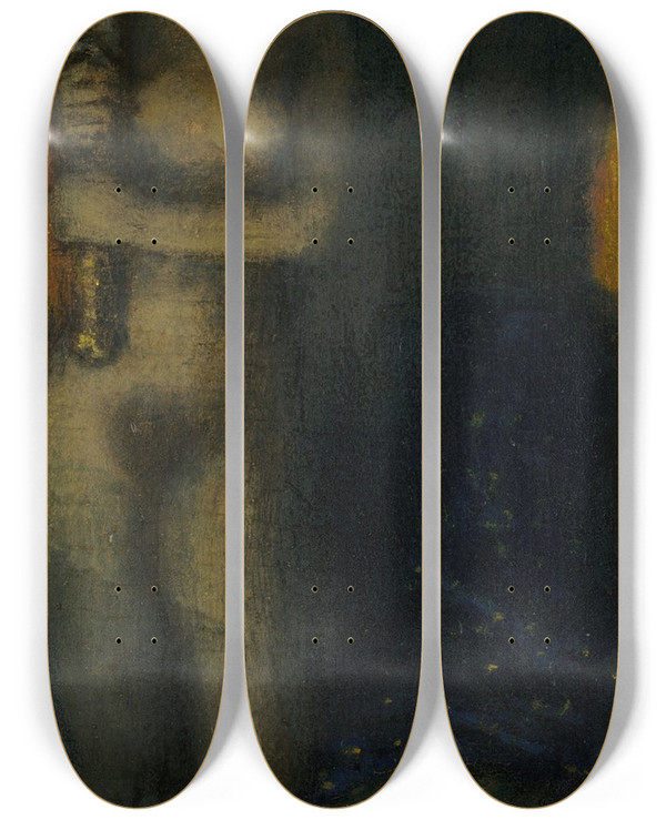 Triptych art skateboard deck of Franz Von Stuck Judith And Holofernes Study by Franz Von Stuck (1863-1928)