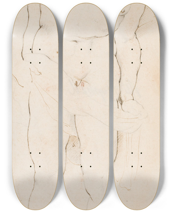 Triptych art skateboard deck of Willem Panneels Kristi Db by Willem Panneels (1600-1634)