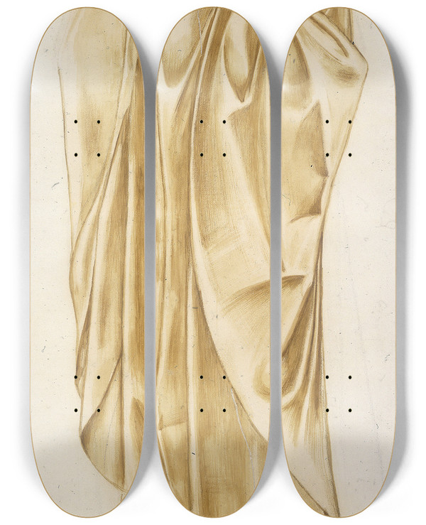 Triptych art skateboard deck of Sir Edward Coley Burnejones Ariadne_1 by Sir Edward Coley Burne-Jones (1833-1898)