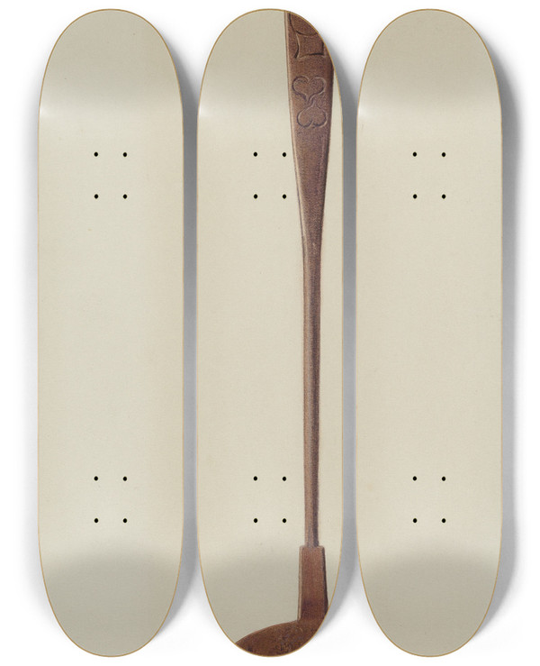 Triptych art skateboard deck of Fritz Boehmer Steel Spatula by Fritz Boehmer