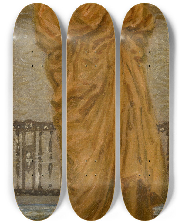 Triptych art skateboard deck of Albert Joseph Moore Stars by Albert Joseph Moore (1841-1893)