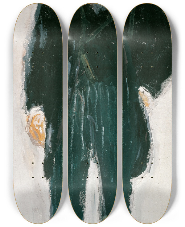 Triptych art skateboard deck of Richard Gerstl Professor Ernst Diez by Richard Gerstl (1883-1908)