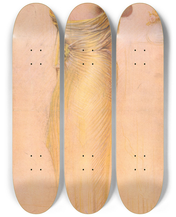 Triptych art skateboard deck of G Bouy Camille by G Bouy (19-20-)
