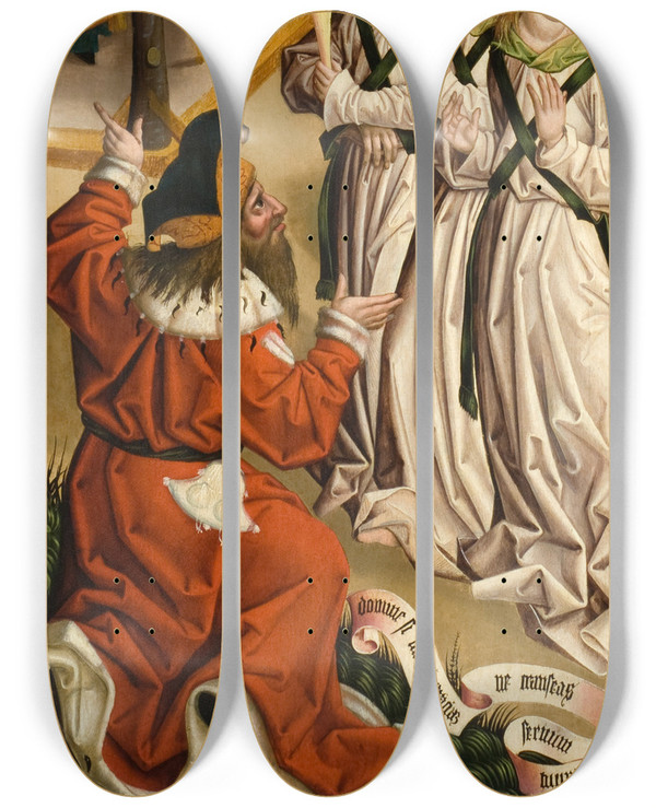Triptych art skateboard deck of Jan Polack Four Panels_4 by Jan Polack (1479-1519)