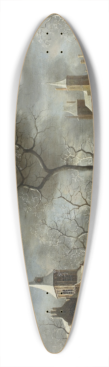 Abraham Beerstraaten - Landscape with ice-skaters 39.3 inch art pintail longboard deck