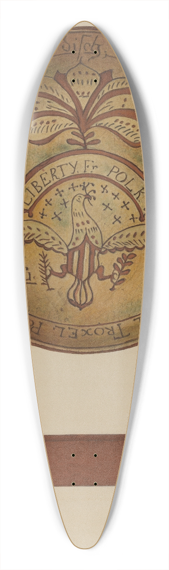 Aaron Fastovsky - Pa. German Plate 39.3 inch art pintail longboard deck