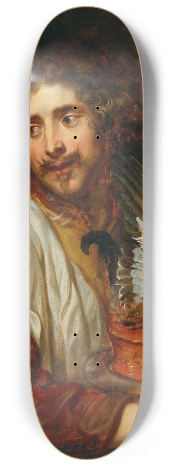 Jan Cossiers - A Young Man With A Bird Pie 8.25 inch art skate deck