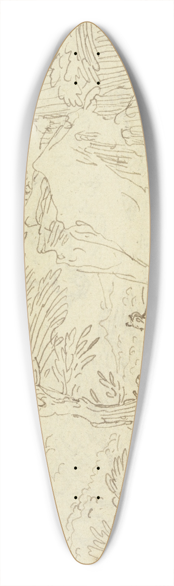 Abraham Genoels II - Ein Satyr geht auf ein Weib los, das hinter einem Baum steht 39.3 inch art pintail longboard deck