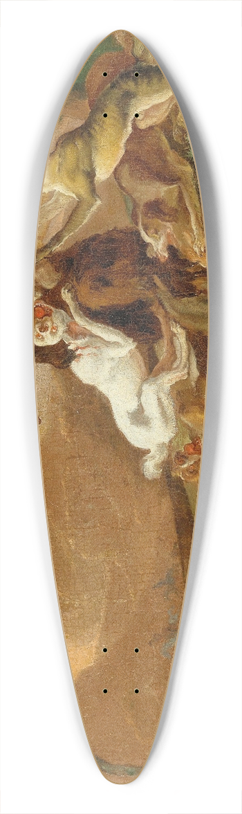Abraham Hondius - Hounds attacking a bear 39.3 inch art pintail longboard deck