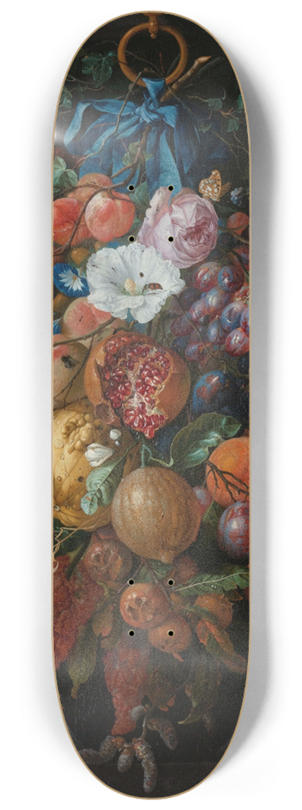 Jan Davidsz de Heem - Festoon of Fruit and Flowers 8.25 inch art skate deck